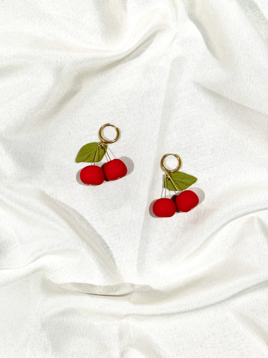 Cherry Huggie Earrings