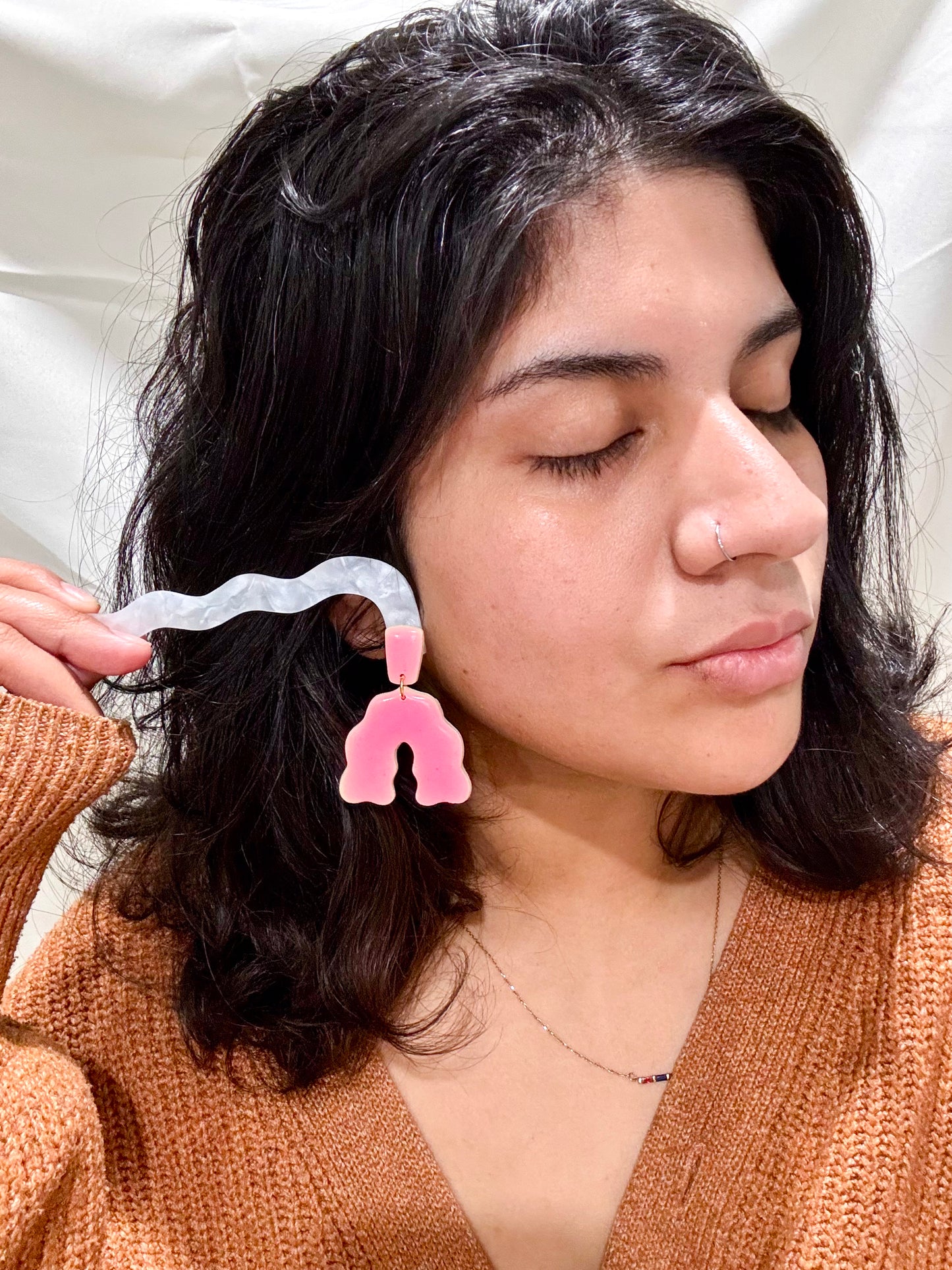 Pink Jelly Arch Earrings